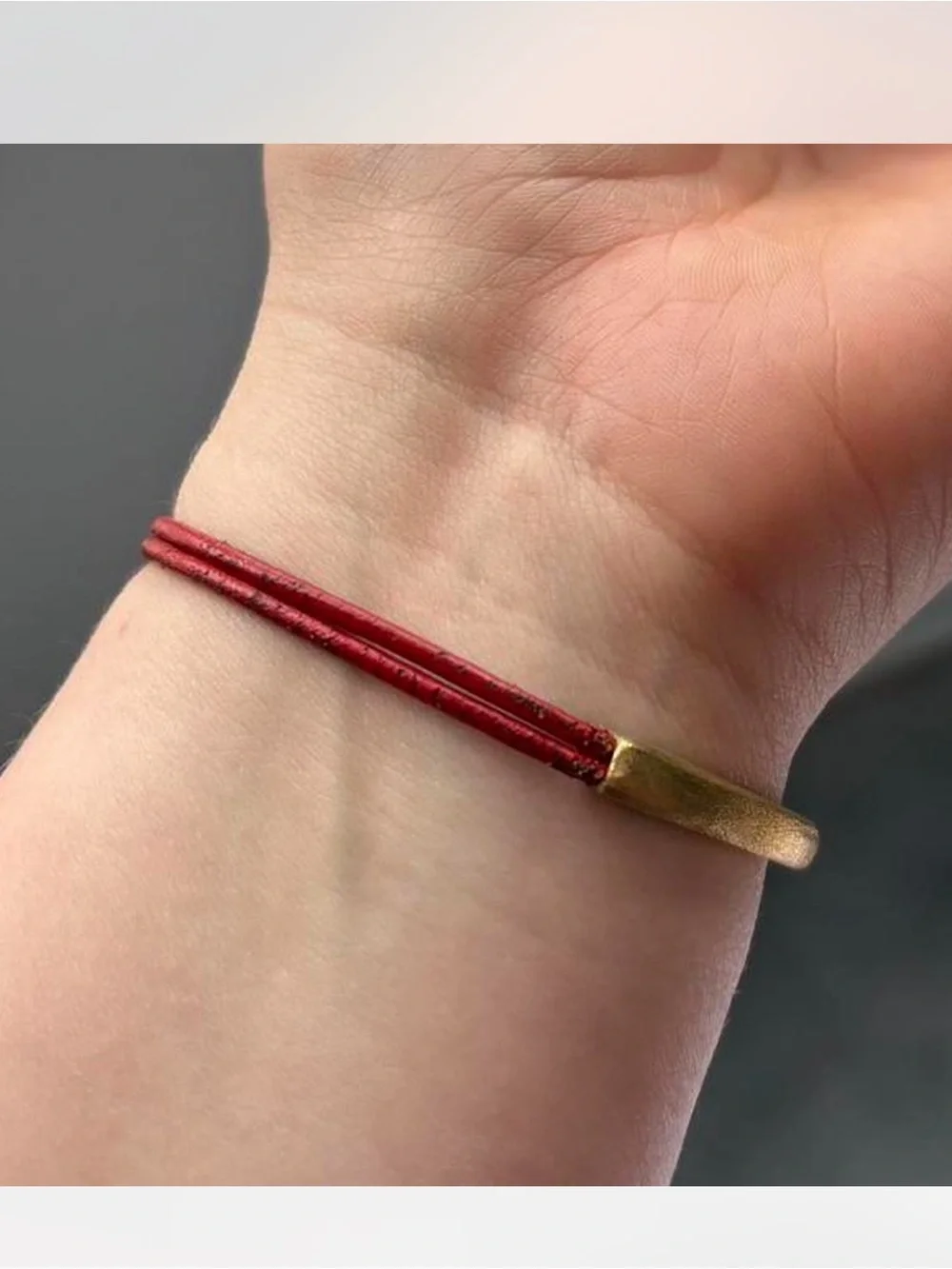 Gold and Silver and gold and red Minimalist Double-Wrap Bracelets